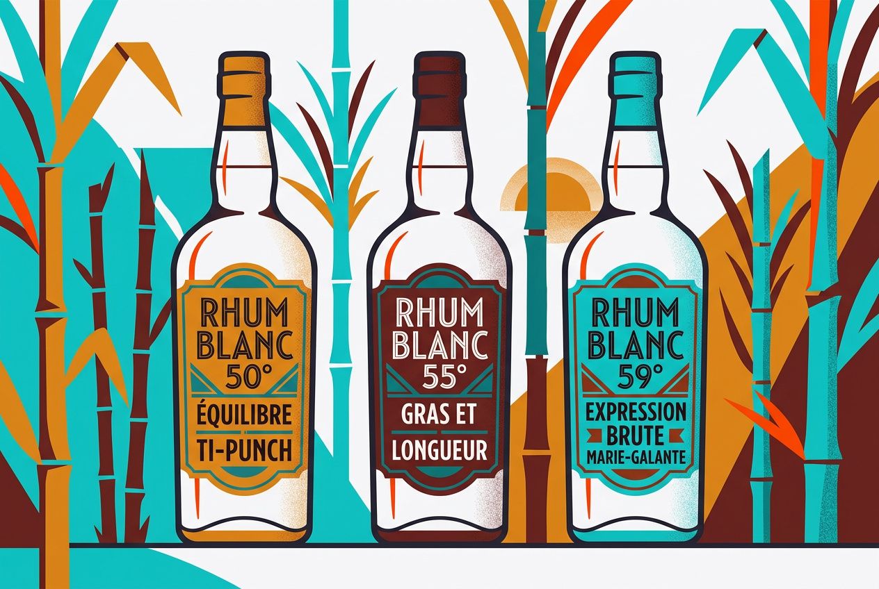 Titrages rhum blanc 50° 55° 59°